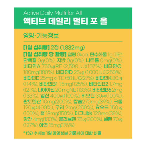 [네이처메이드] 액티브 데일리 멀티 포 올